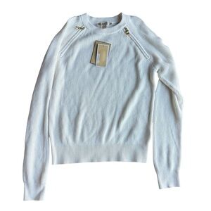 NWT Michael Kors Bone Elegant White Cream Pullover Size S Sweater Winter